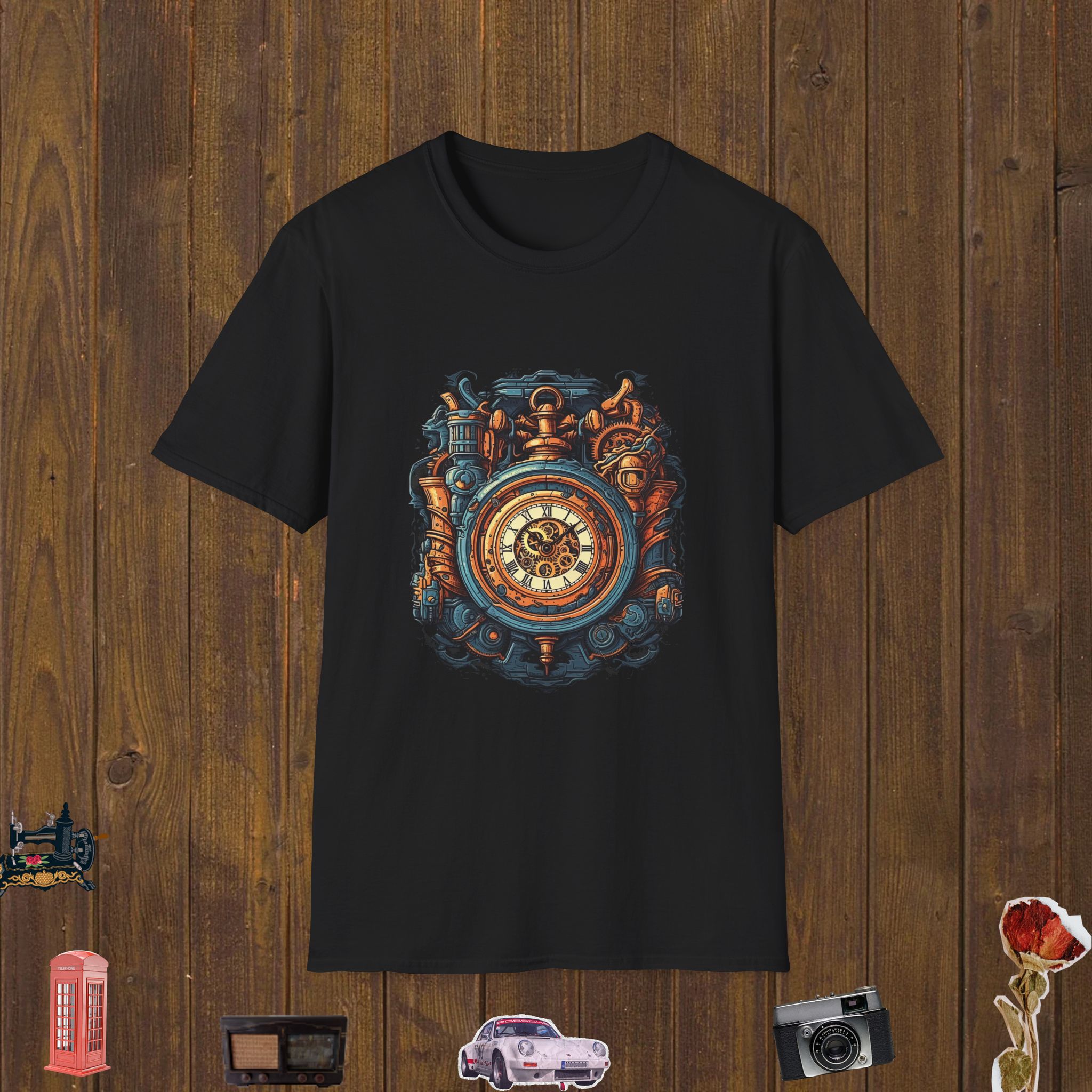 Steampunk Time Engine – Unisex Softstyle T-Shirt
