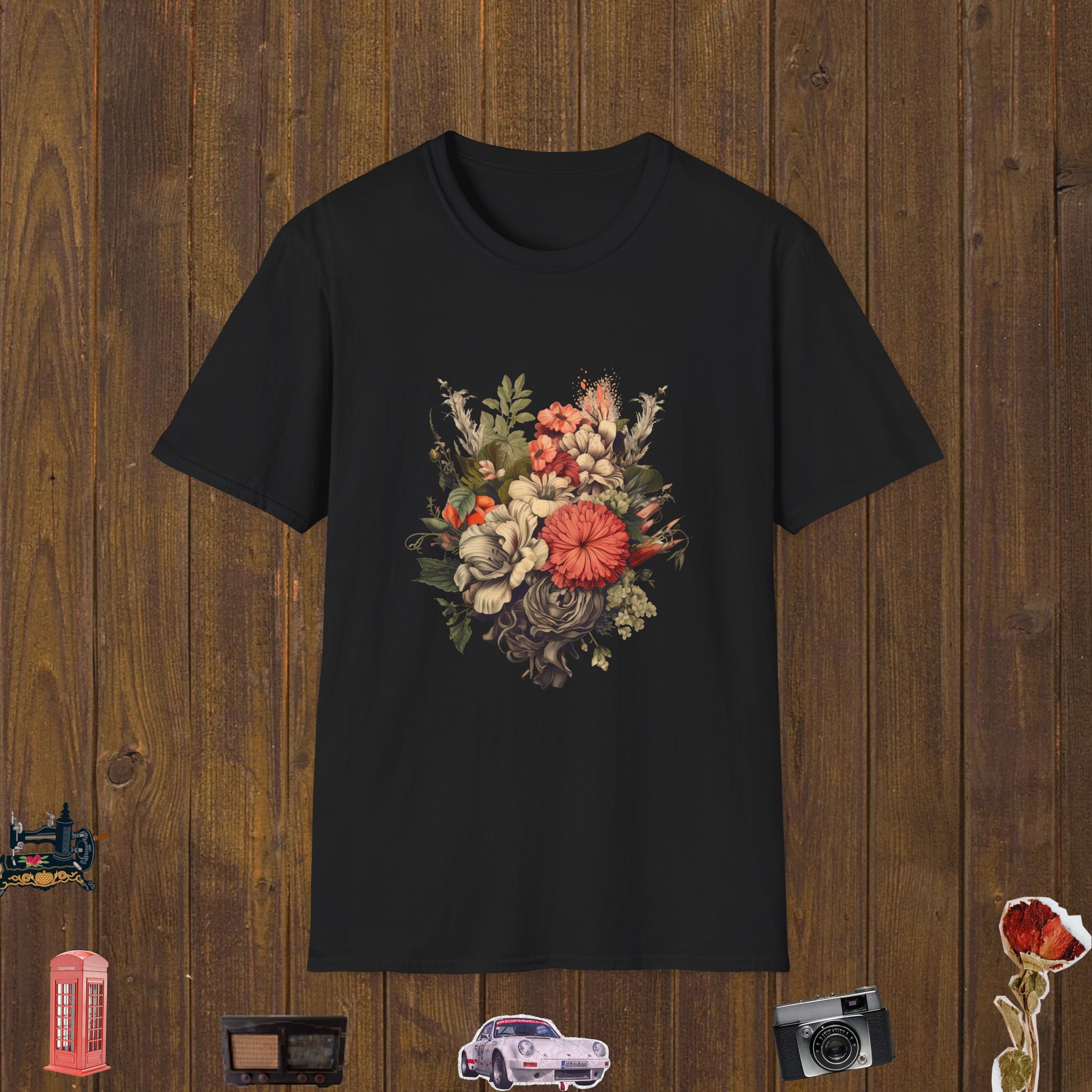 Earthy Floral Garden Unisex Softstyle T-Shirt