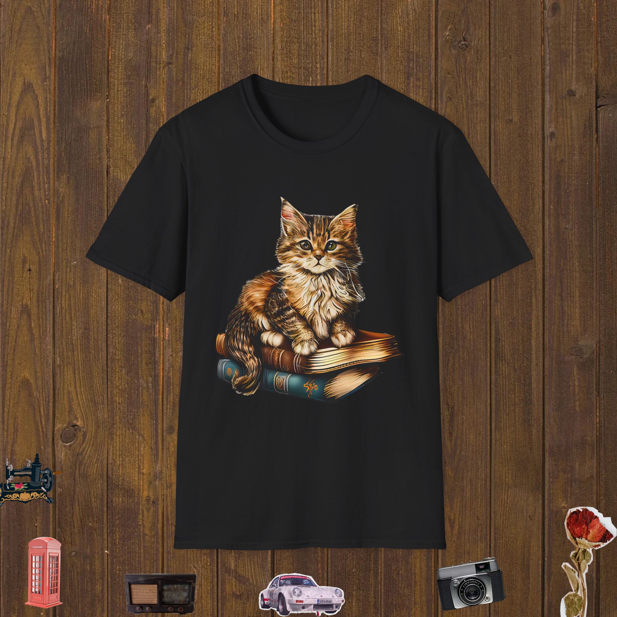 Literary Cat Muse Unisex Softstyle T-Shirt
