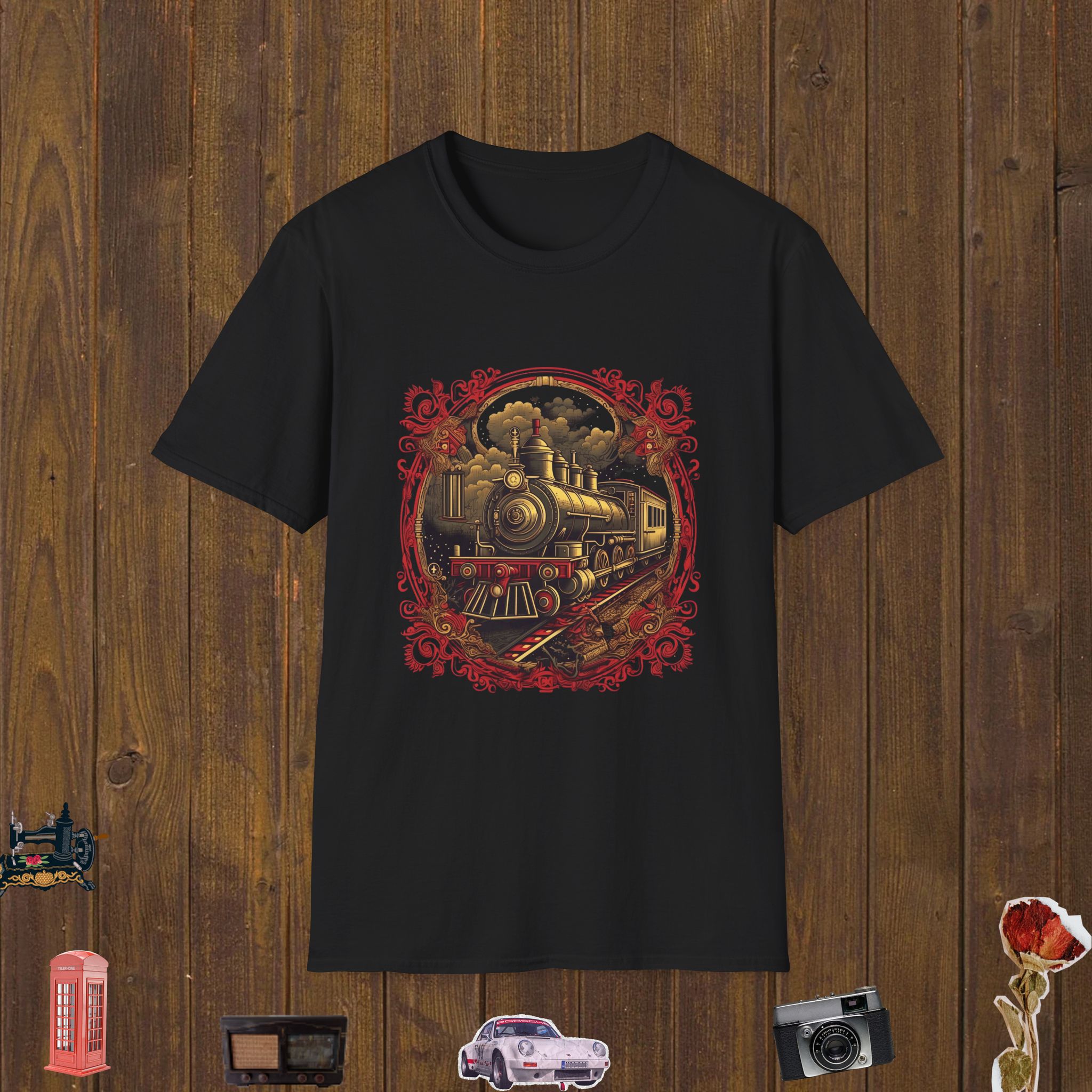 Ornate Steam Engine Unisex Softstyle T-Shirt