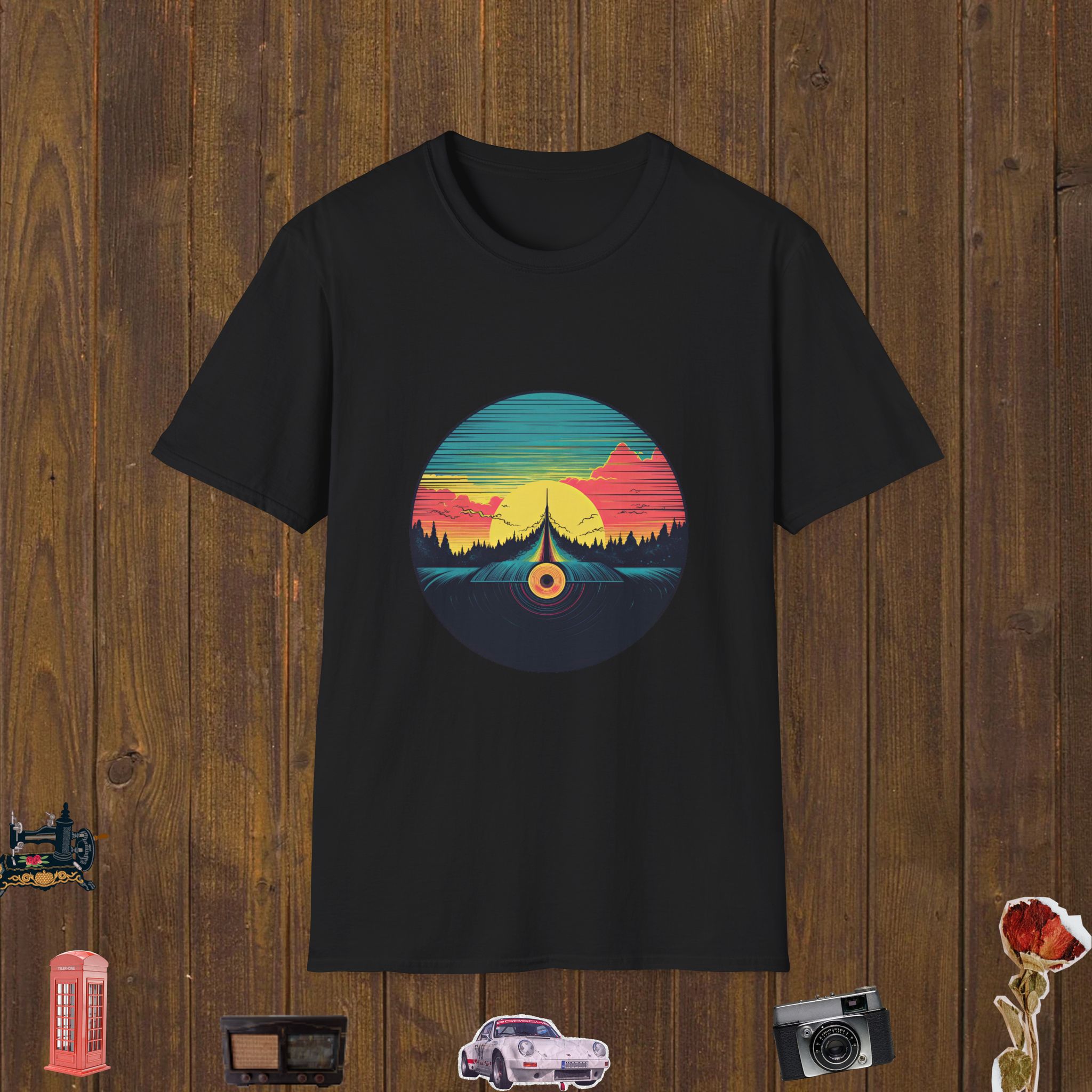 Cosmic Groove Horizon Unisex Softstyle T-Shirt