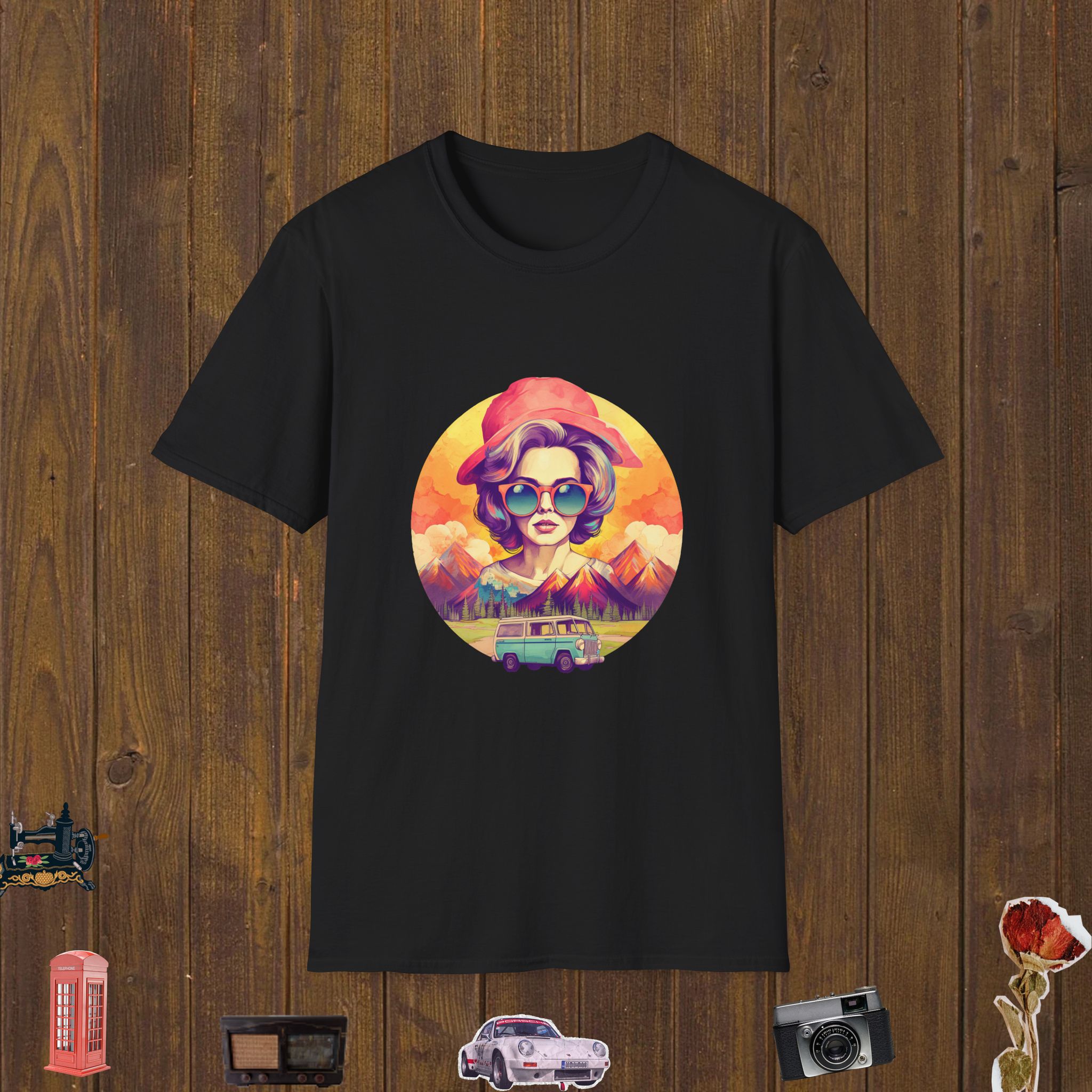 Retro Roadtrip Muse Unisex Softstyle T-Shirt