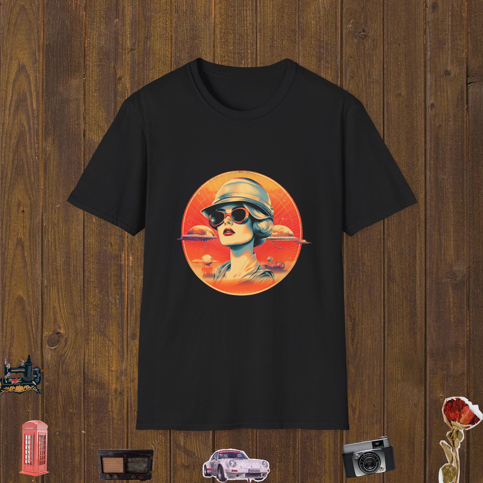 Retro Space Tourist – Unisex Softstyle T-Shirt