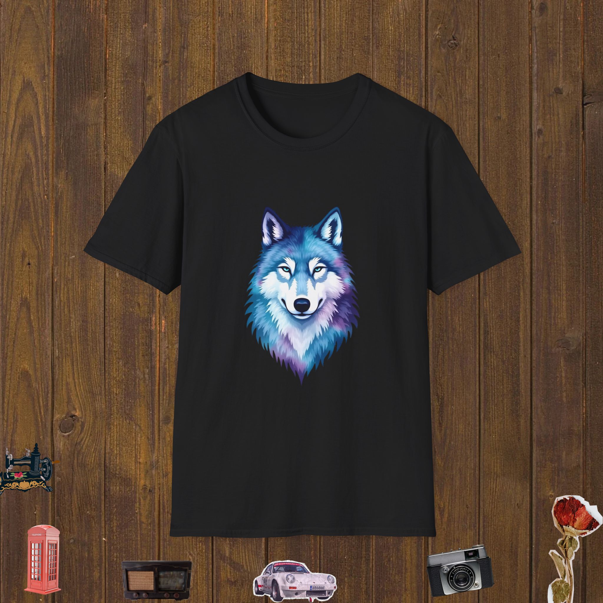 Vibrant Winter Wolf – Unisex Softstyle T-Shirt