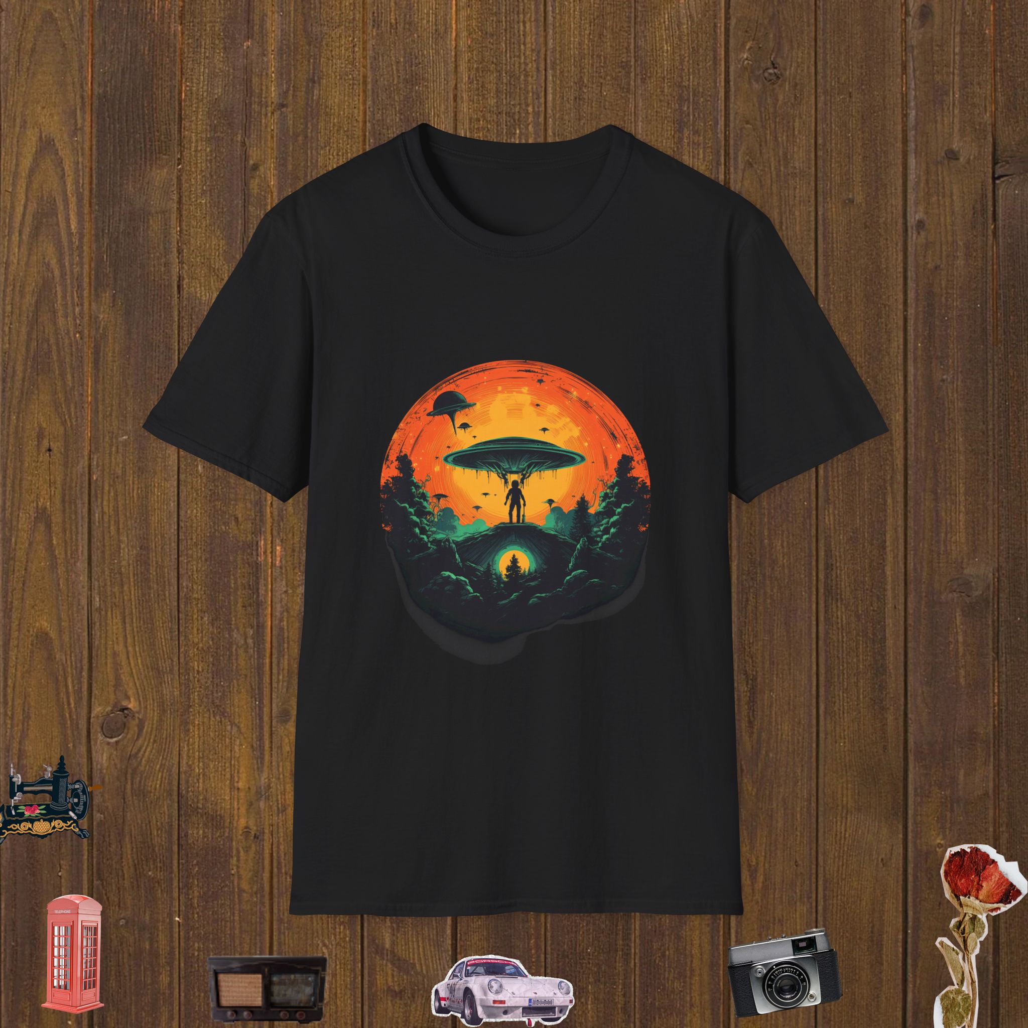 Alien Encounter Forest Unisex Softstyle T-Shirt
