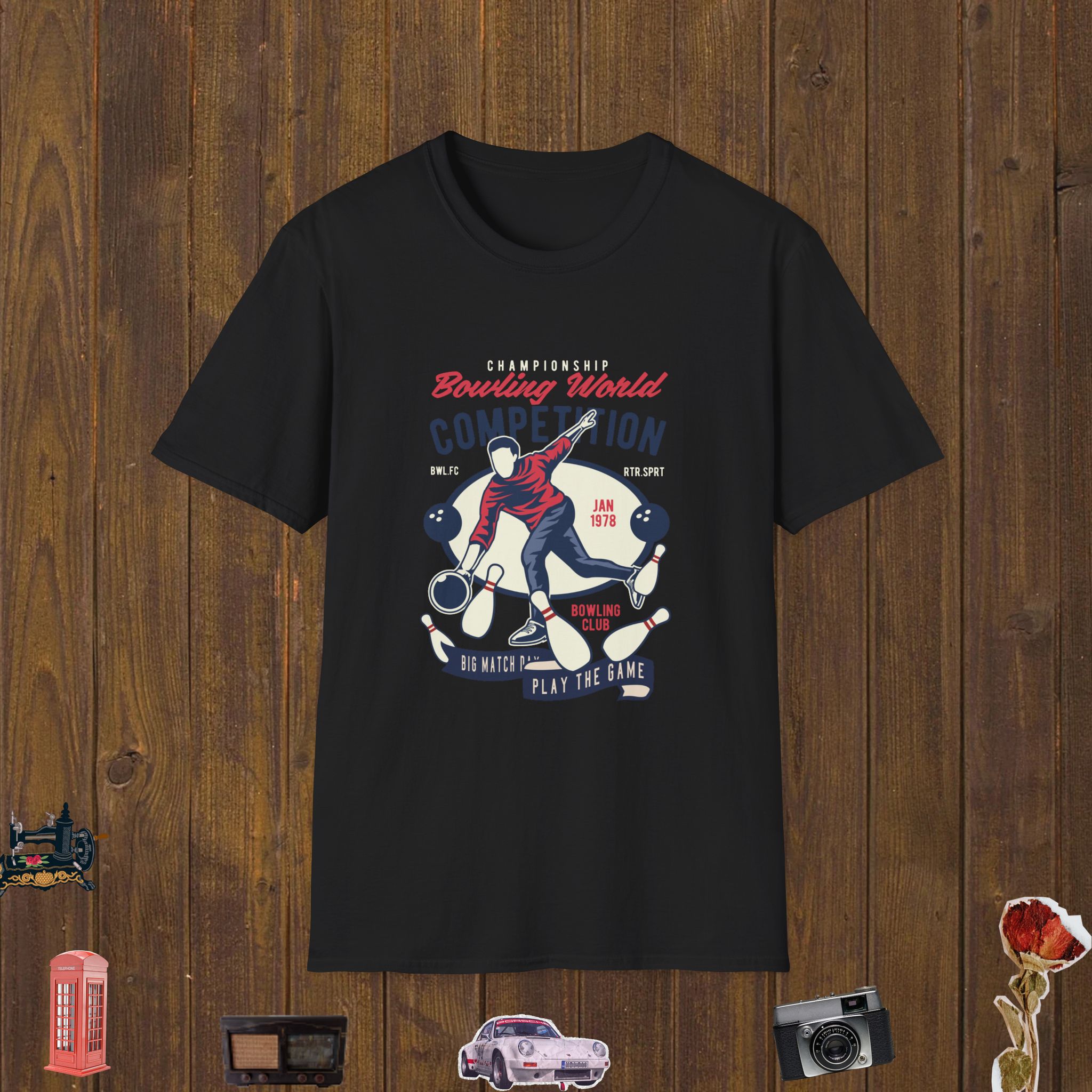 Bowling Action Match Unisex Softstyle T-Shirt