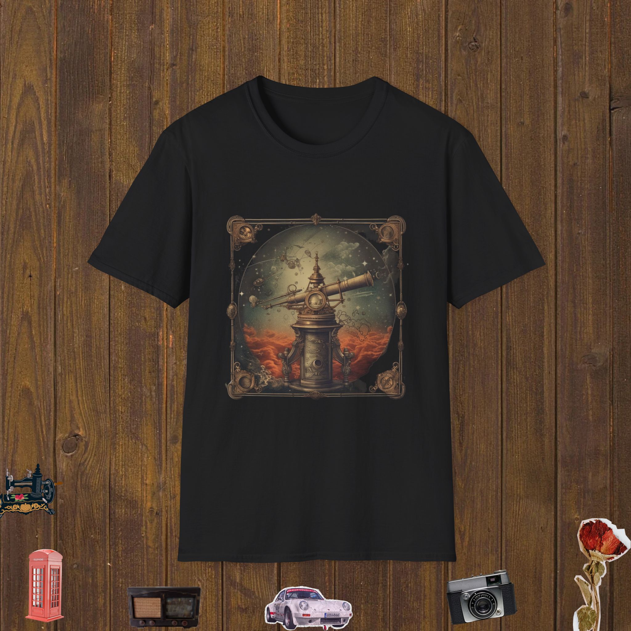 Celestial Telescope Frame Unisex Softstyle T-Shirt