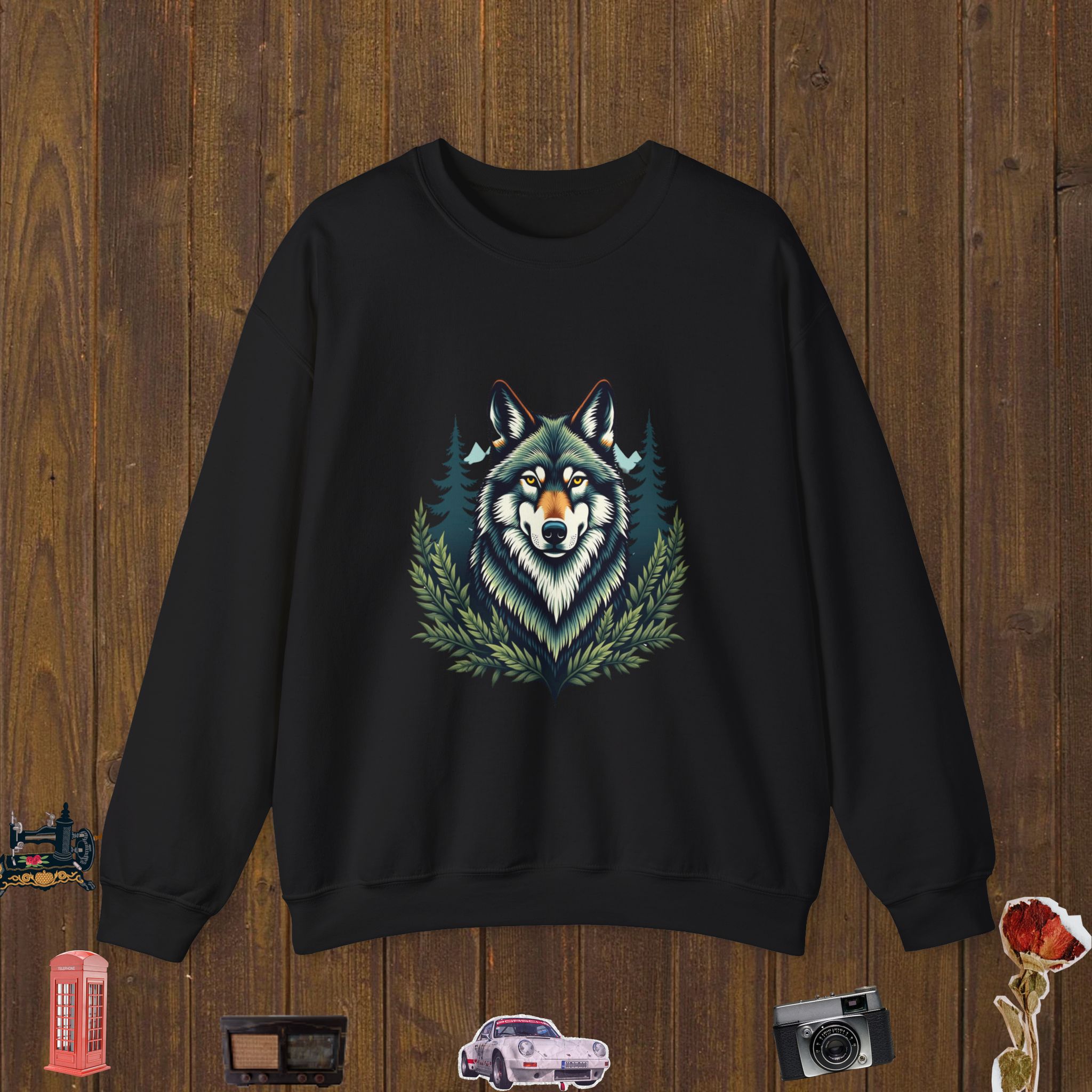 Forest Alpha Wolf Unisex Crewneck Sweatshirt