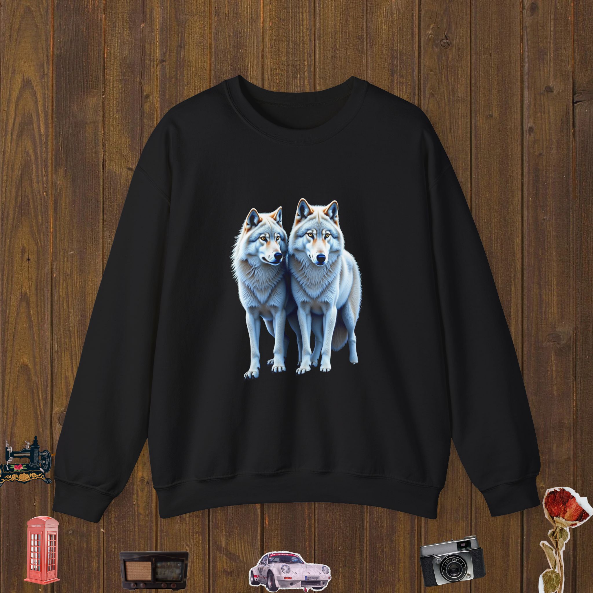 Two Winter Wolves Unisex Crewneck Sweatshirt