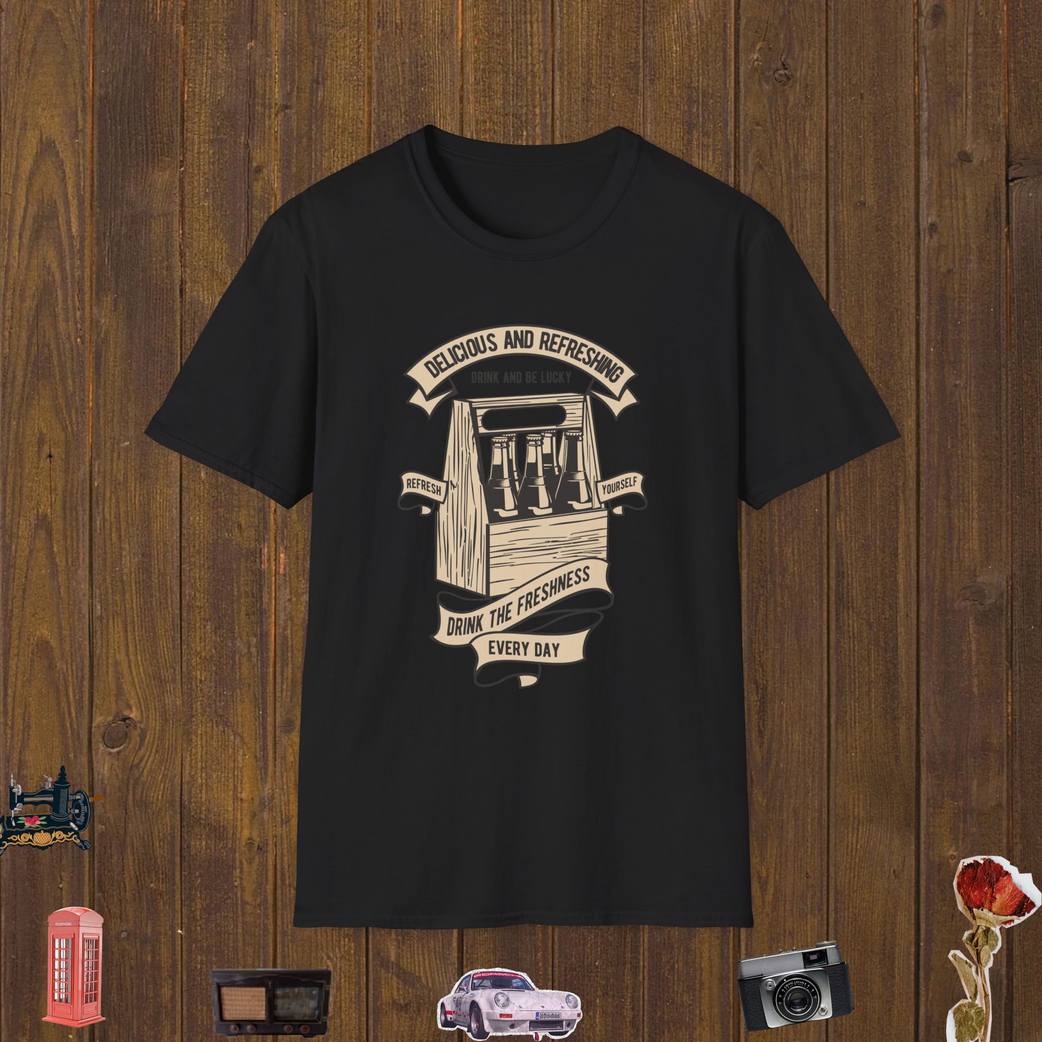 Beer Crate Vintage Unisex Softstyle T-Shirt