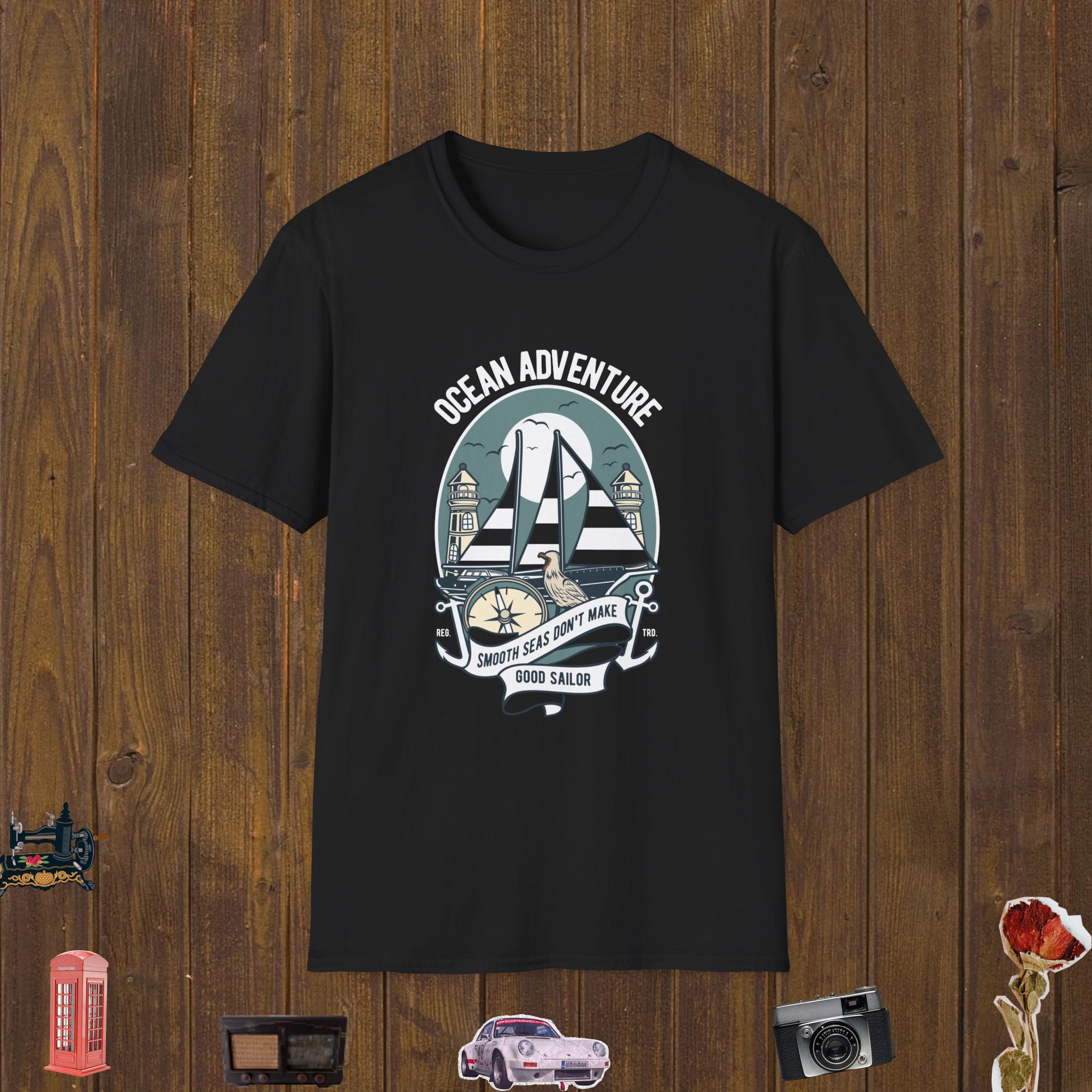 Ocean Sailboat Scene Unisex Softstyle T-Shirt