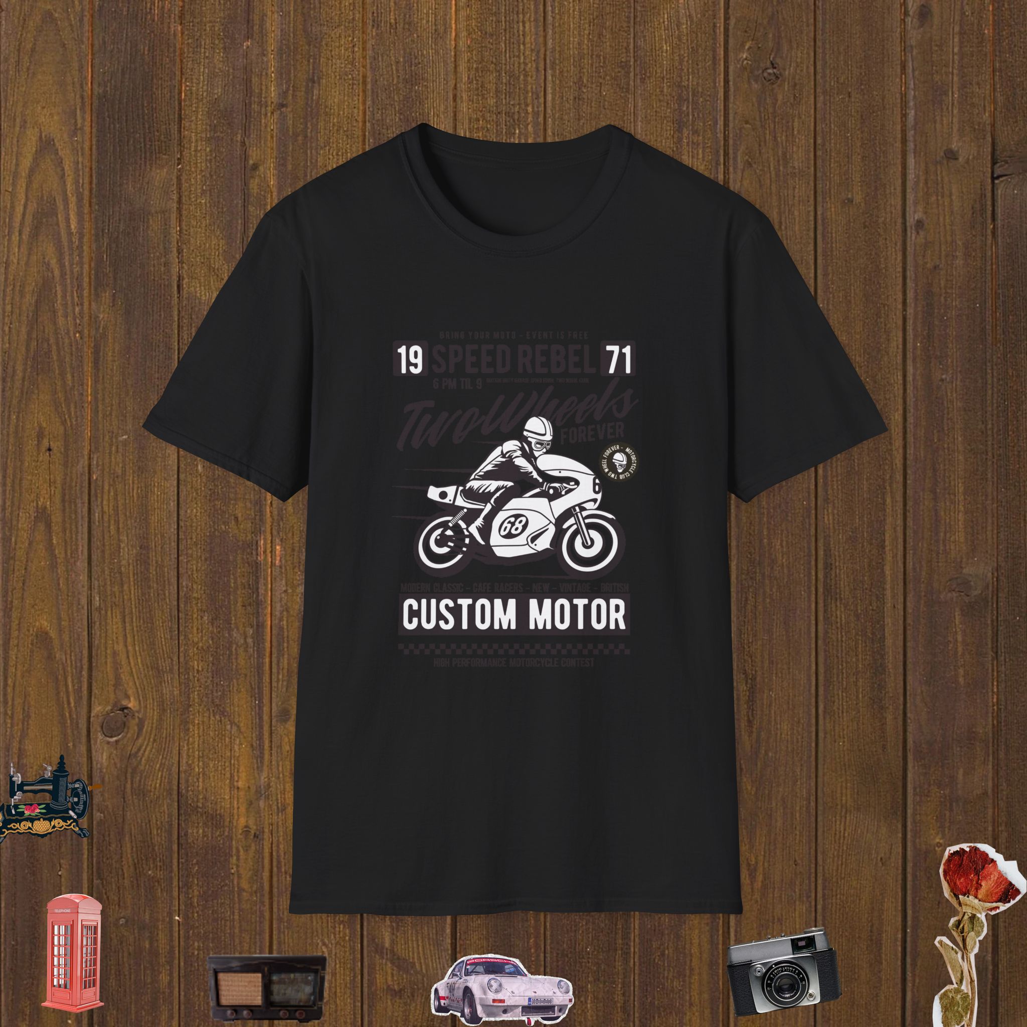 Two Wheels Forever Unisex Softstyle T-Shirt