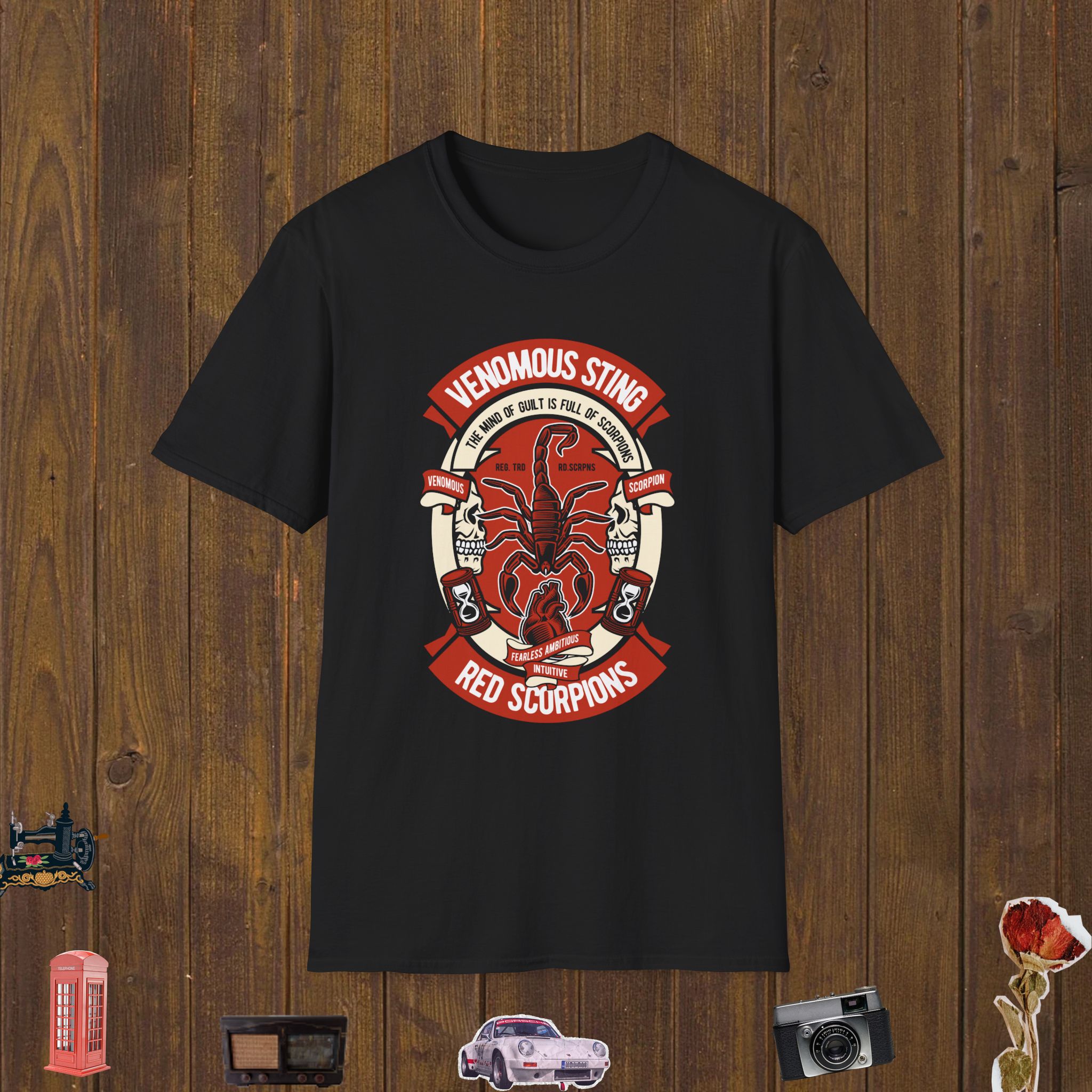 Red Scorpion Emblem Unisex Softstyle T-Shirt