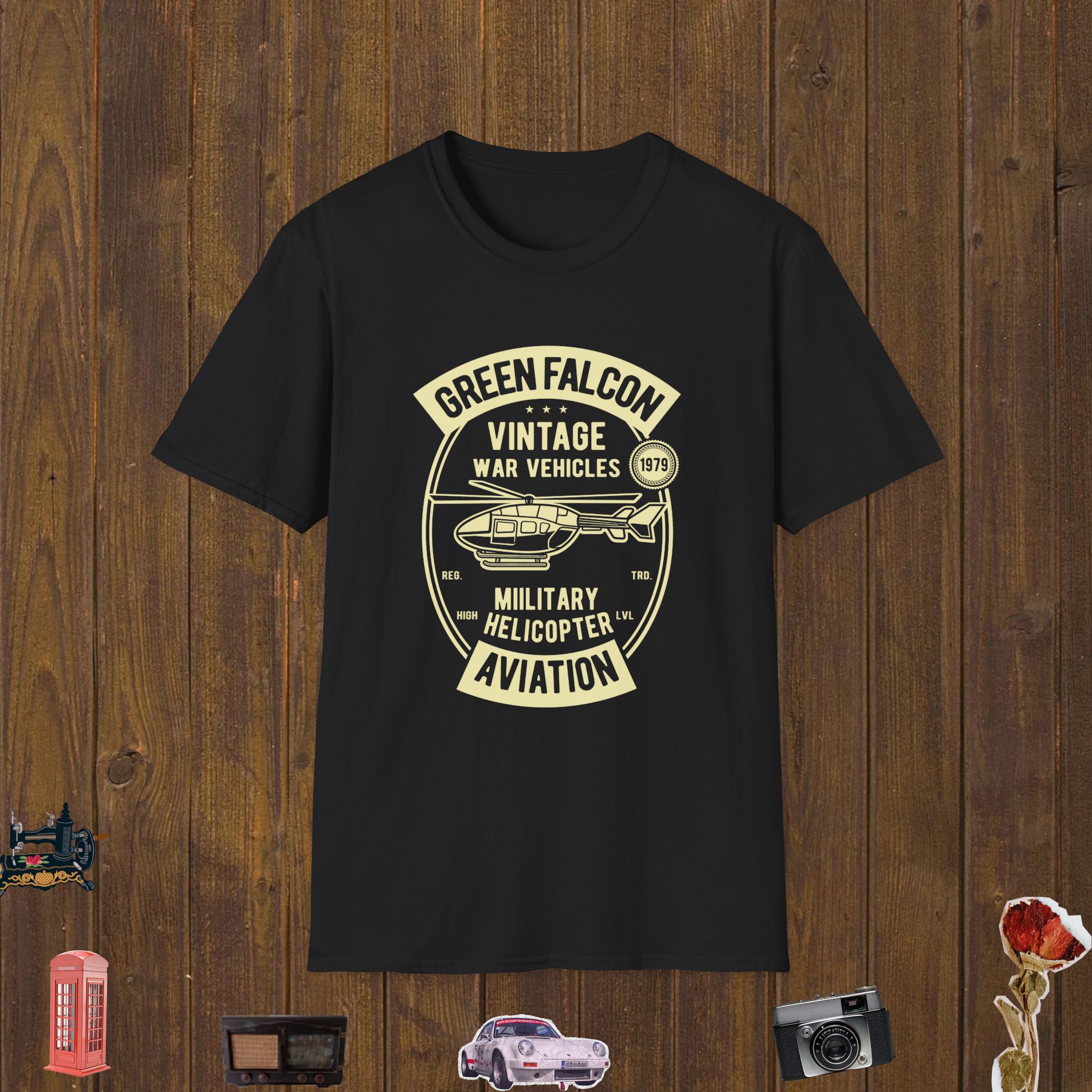 Green Falcon Helicopter Unisex Softstyle T-Shirt