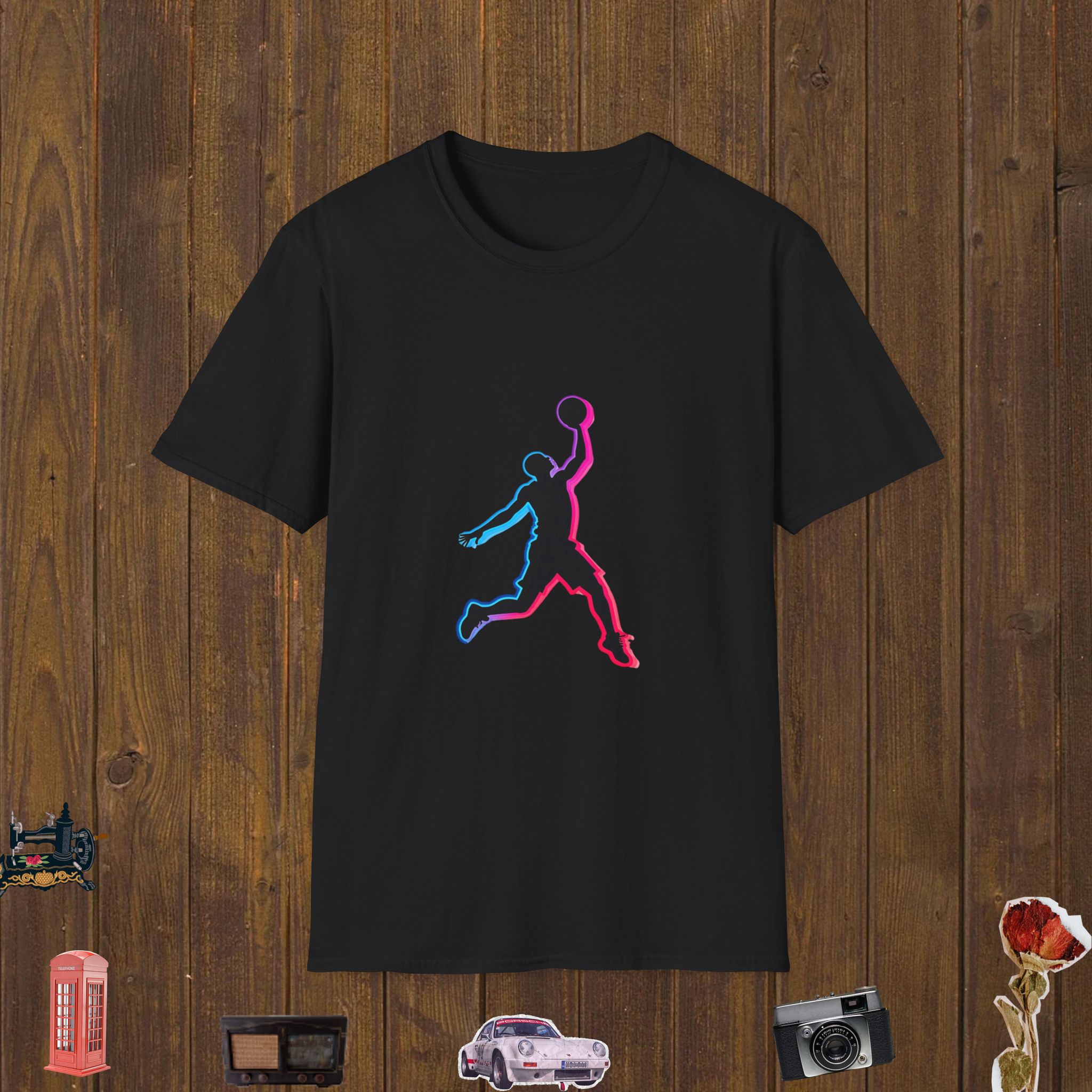 Neon Dunk Silhouette Unisex Softstyle T-Shirt