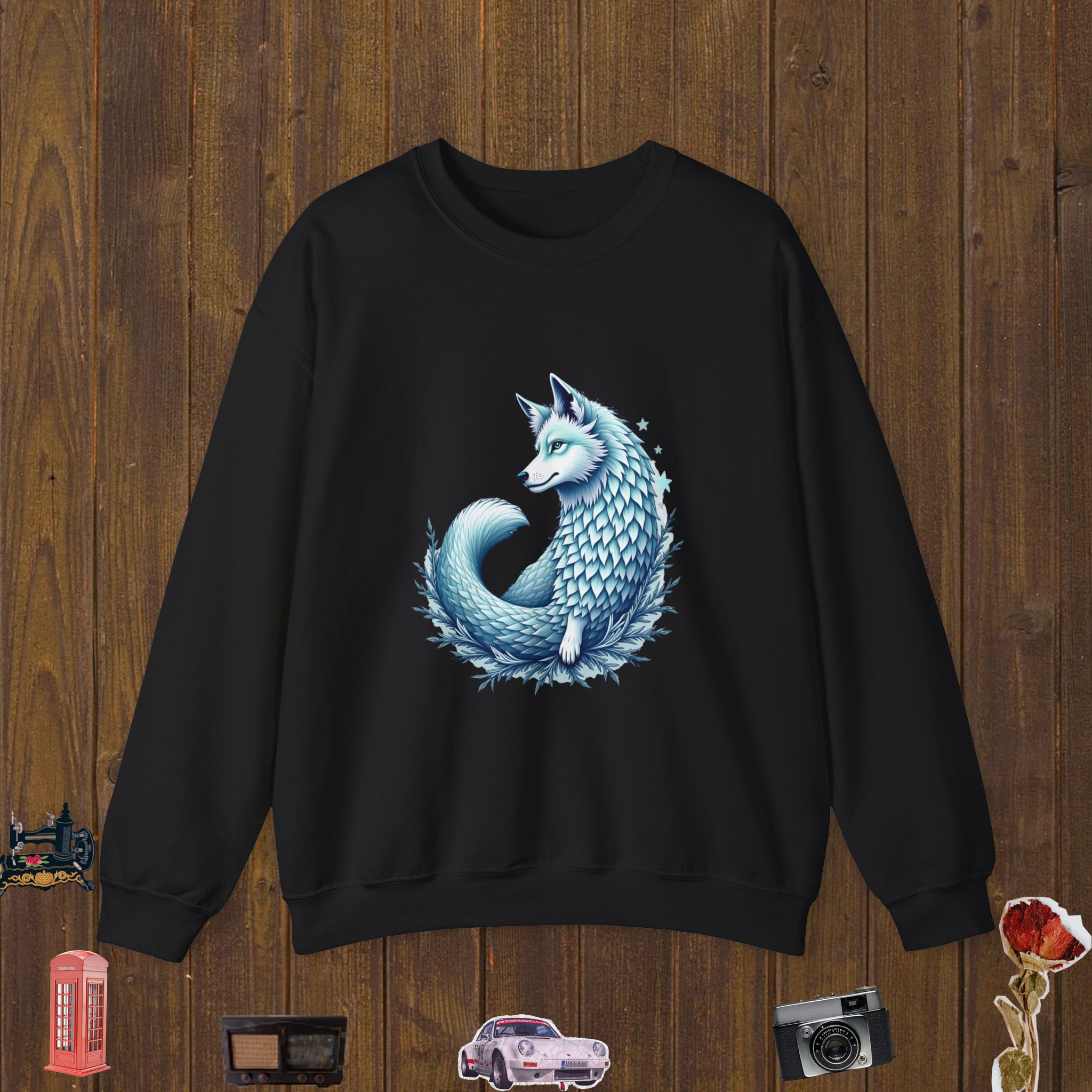 Mermaidcore Ice Wolf Unisex Crewneck Sweatshirt