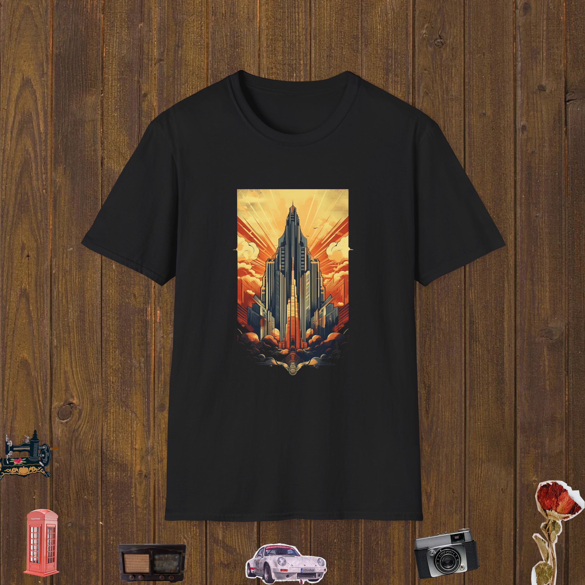 Sunset Power Tower Unisex Softstyle T-Shirt
