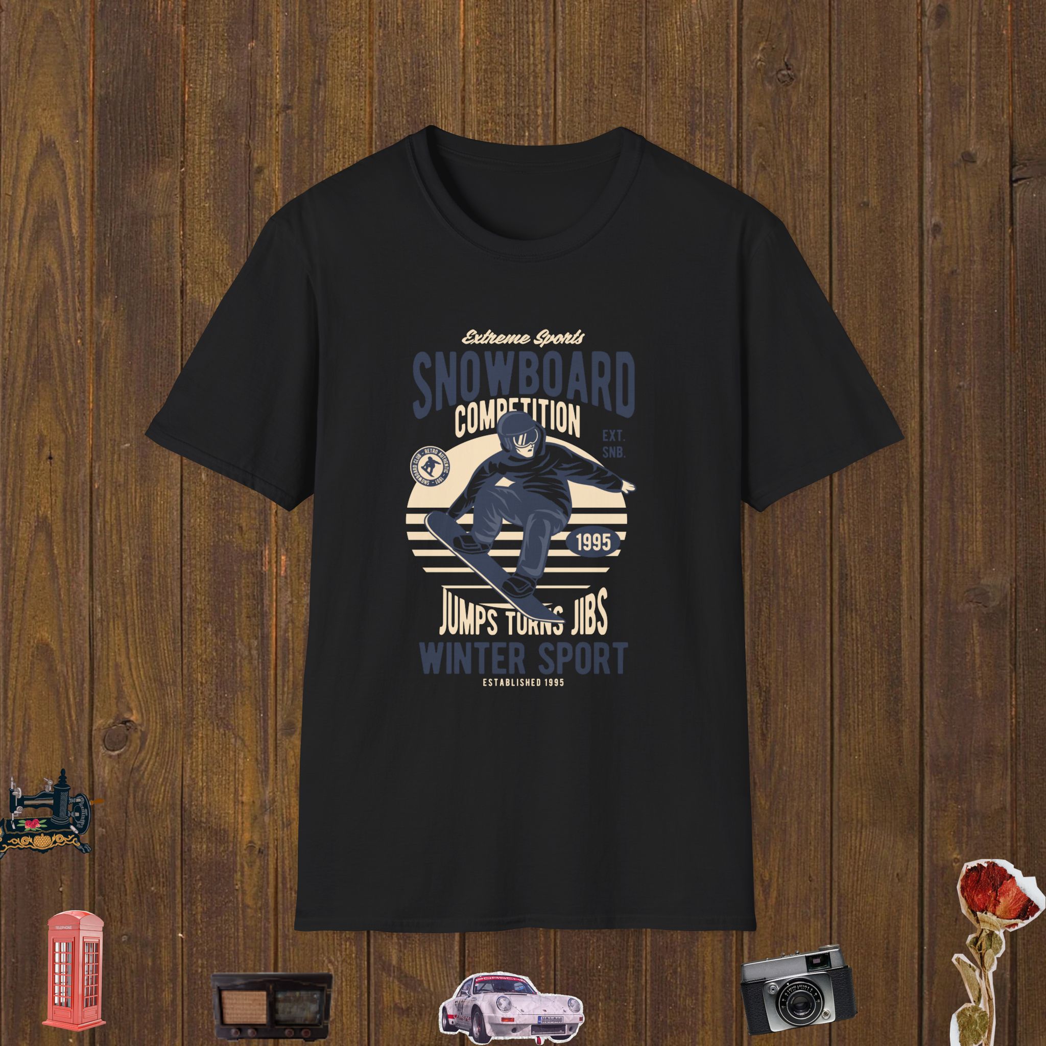Snowboard Competition Winter Sport Unisex Softstyle T-Shirt