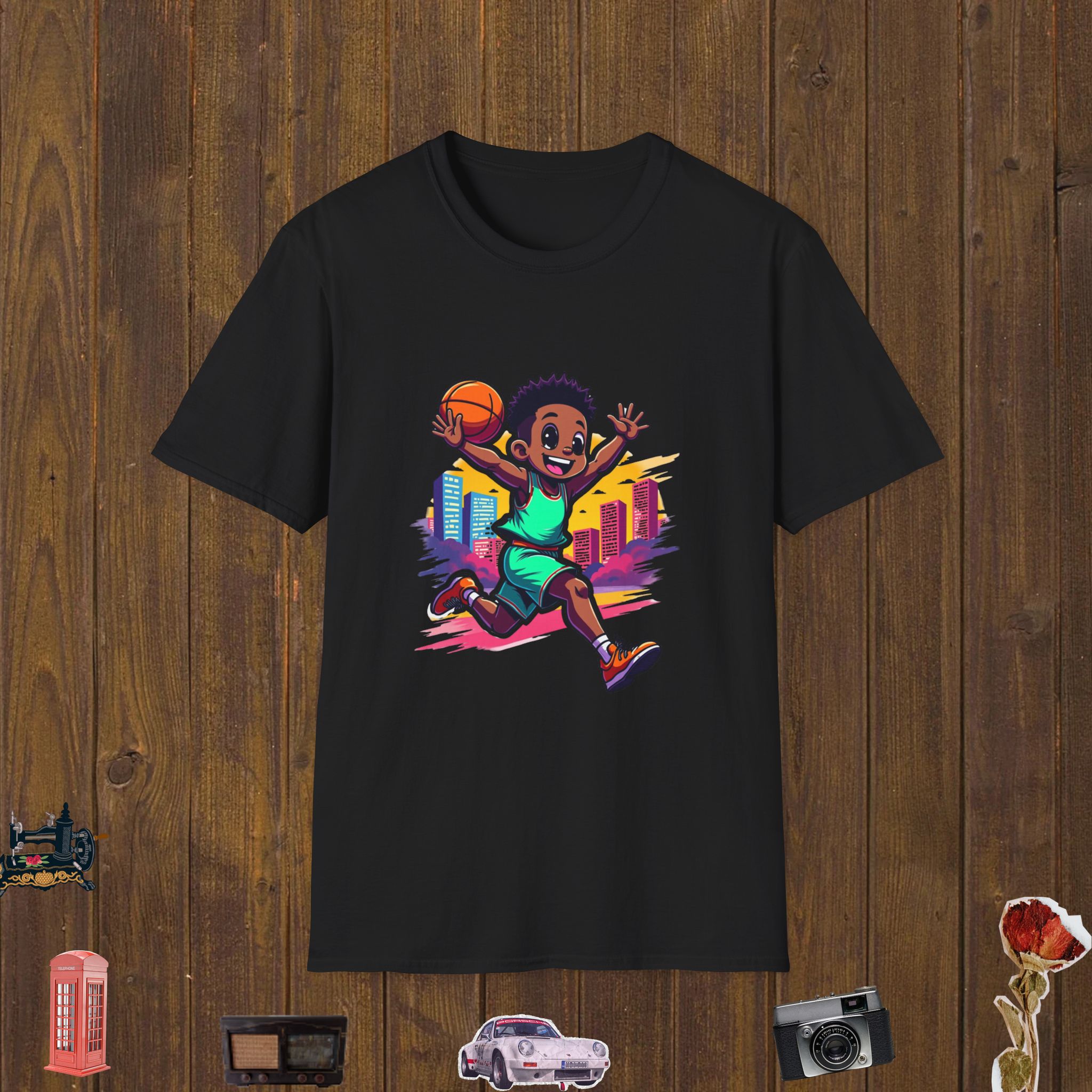 Kawaii Hoops Joy Unisex Softstyle T-Shirt