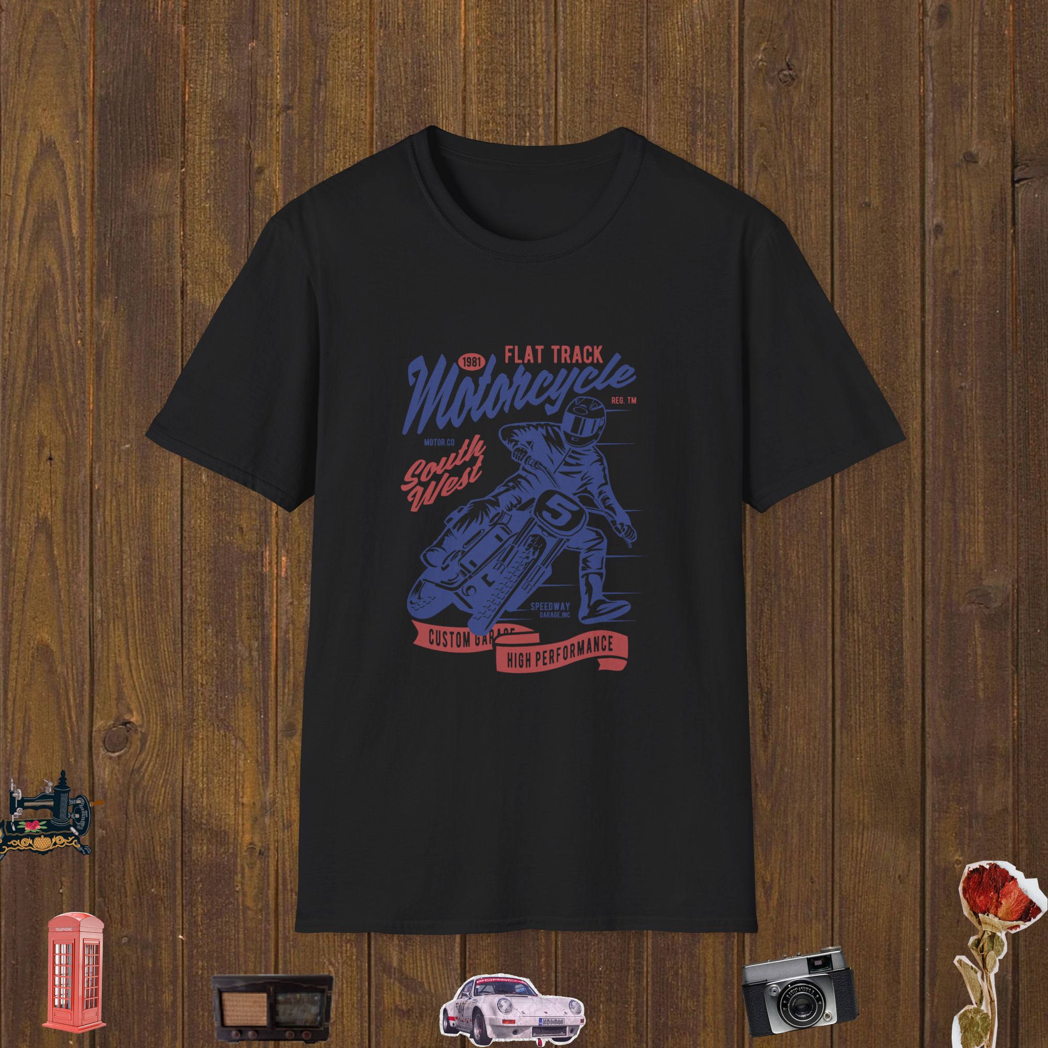 Flat Track Racer Unisex Softstyle T-Shirt