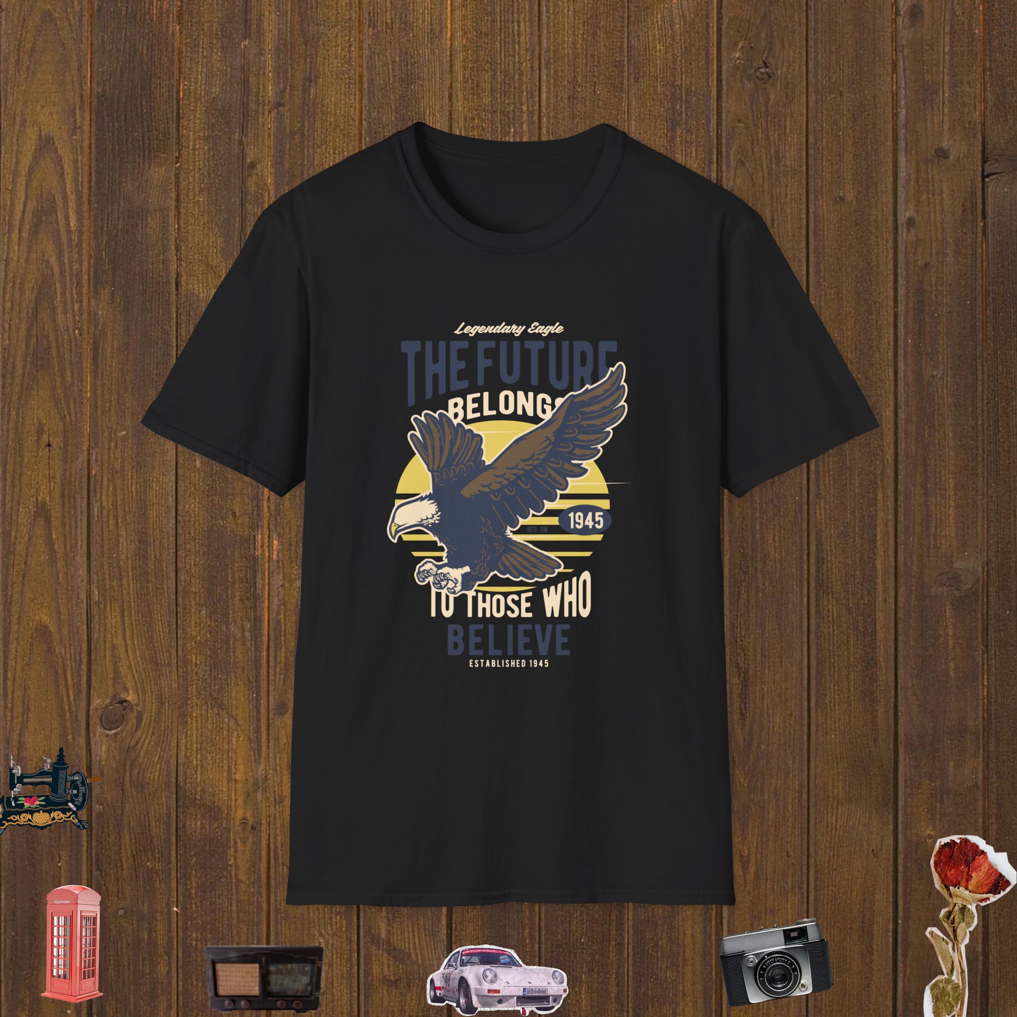 Future Belongs Eagle Unisex Softstyle T-Shirt