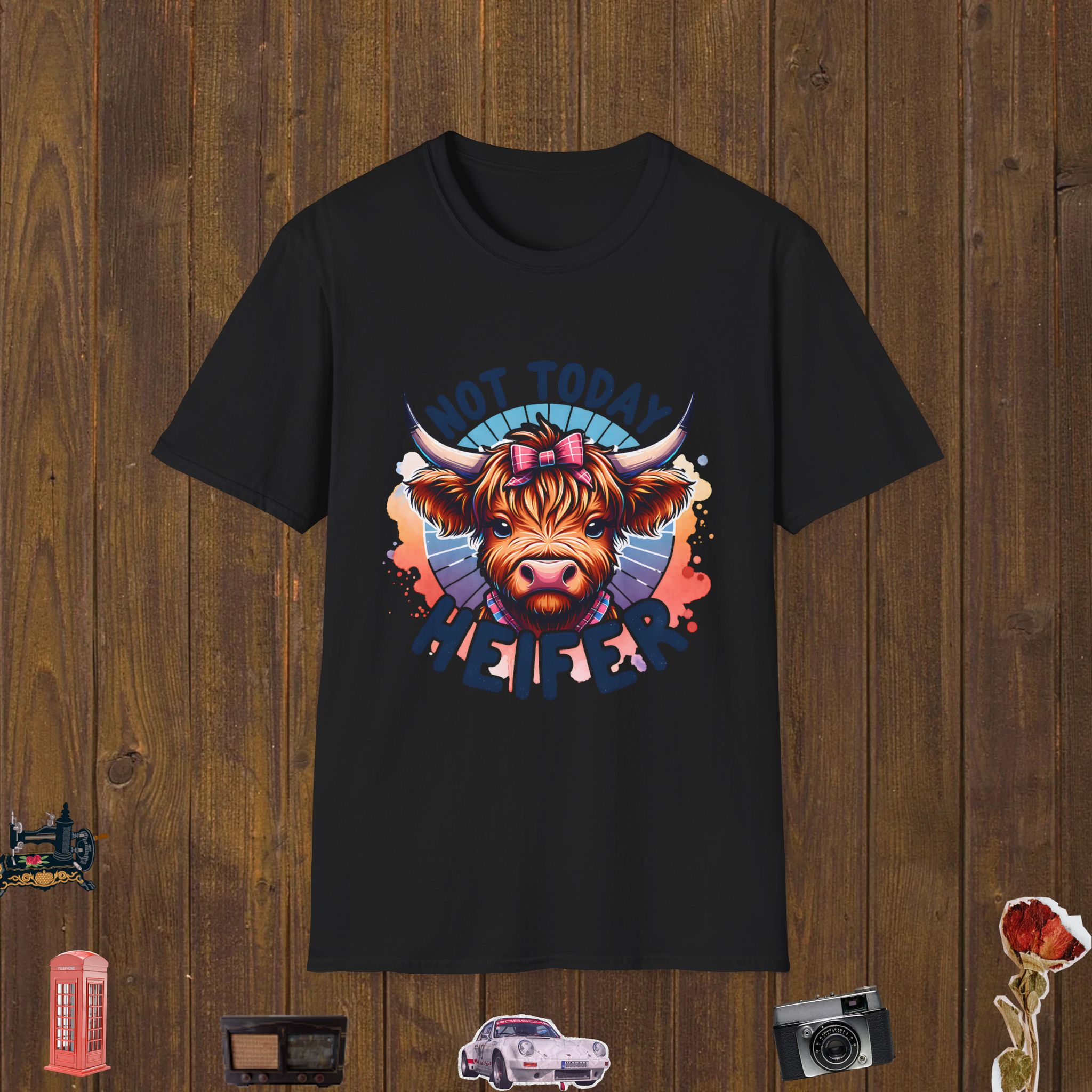 Highland Cow Attitude Unisex Softstyle T-Shirt