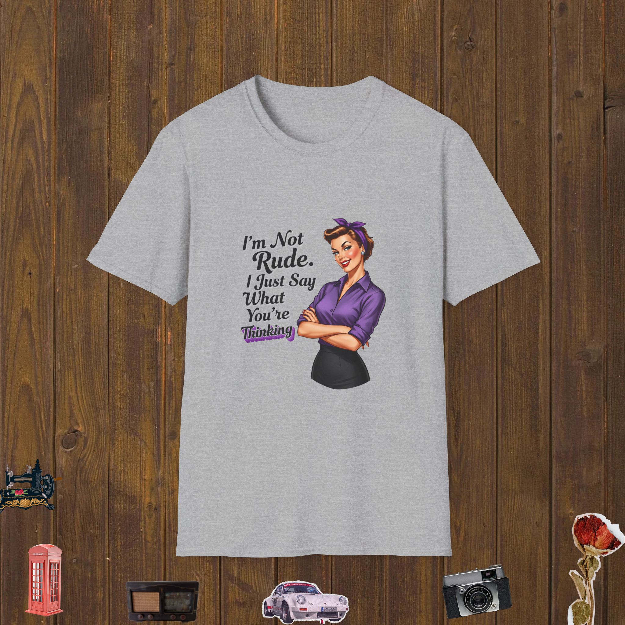 Not Rude Retro Unisex Softstyle T-Shirt