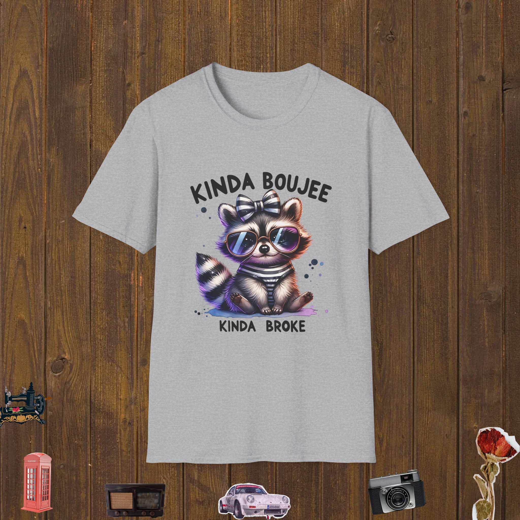Boujee Raccoon Style Unisex Softstyle T-Shirt