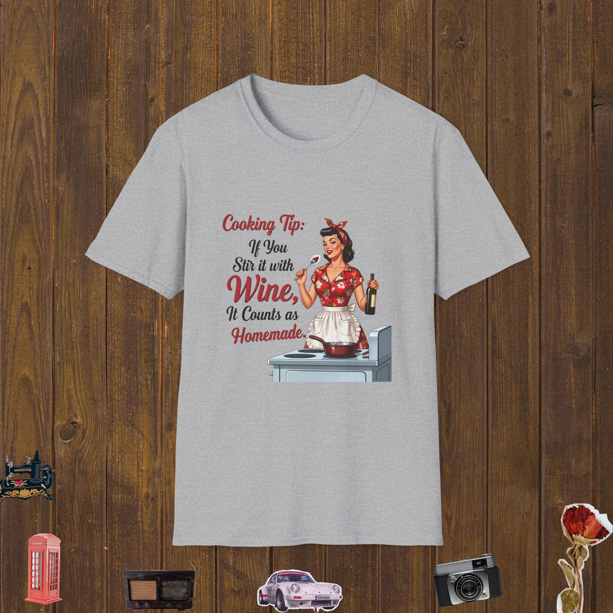 Wine Cooking Tip Unisex Softstyle T-Shirt
