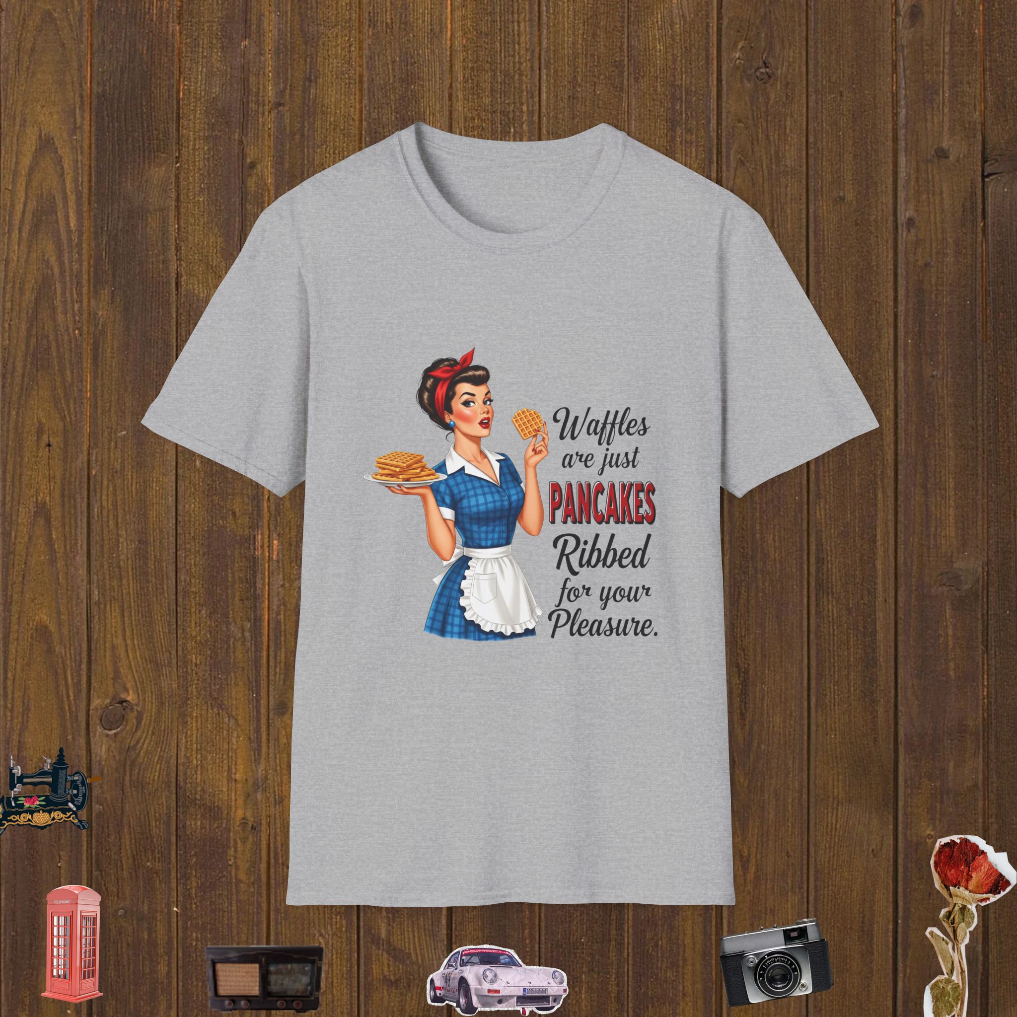 Waffle Humor Retro Unisex Softstyle T-Shirt
